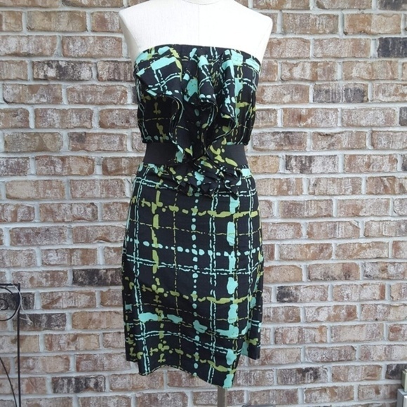NWT THE LIMITED Ruffle Strapless Belted Dress SZ 2 - Picture 1 of 5
